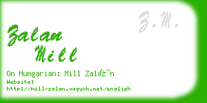 zalan mill business card